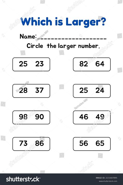 Bigger And Smaller Number Worksheets For Kindergarten