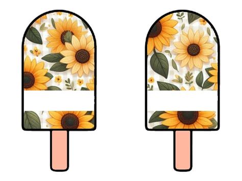 10 Popsicle Sunflower Name Tags, Sunflower, Back to School, Bulletin ...