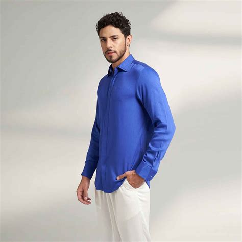 Buy Designer Royal Blue Dress Shirt for Men – House Of Parvi