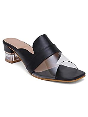 Buy CORTICA Stylish And Comfortable Transparent Block Heels/Wedges ...