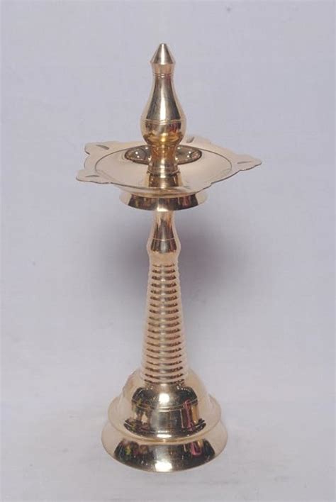 Gold Colour Brass Kerala Kuthu Vilakku (12 inch) : Amazon.in: Home ...