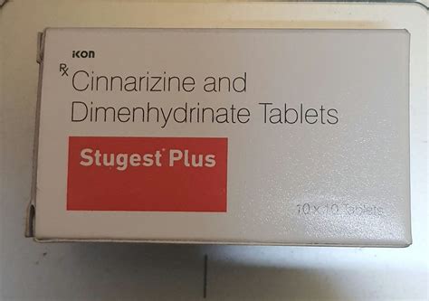 Like Stugeron plus, Cinnarizine + Dimenhydrinate tablets, 10 tablets ...