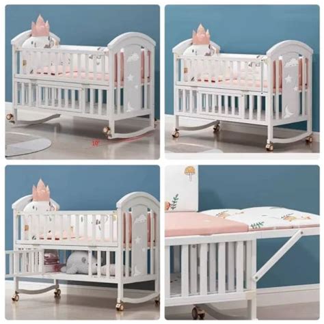 Baby Cot Bed with Mattress and Mosquito Net at StarAndDaisy