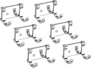 KEEPWELL 2 Pin Hook (Pack of 6) Stainless Steel Bathroom Cloth Hooks ...