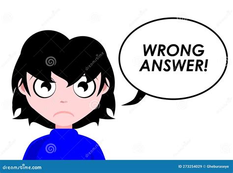 Wrong Answer, Character, Cartoon, Colors, Isolated. Stock Illustration ...