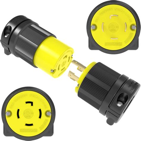 Journeyman-Pro Industrial Grade 30 Amp Locking Plug & Connector Set ...