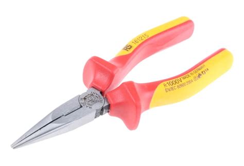RS PRO | RS PRO Long Nose Pliers, 160 mm Overall, Straight Tip, VDE ...