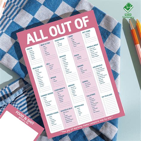 2 Pcs All Out Of Grocery List Magnet Pad For Fridge, Shopping List ...