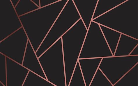 Modern mosaic wallpaper in rose gold and black | Free Vector