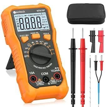 Neoteck 2000 Counts Digital Multimeter Voltmeter Tester with NCV, LCD ...