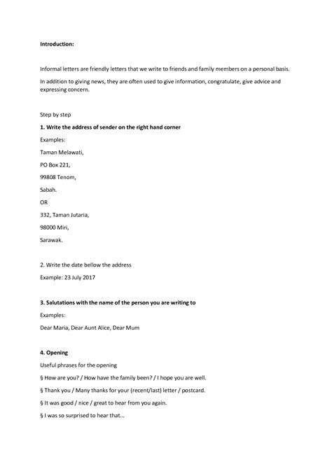 Informal Letter Format 的图像结果