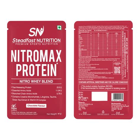 Whey Protein with Creatine, Chocolate Flavour | Nitromax Protein ...