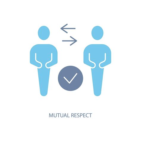 Mutual respect concept line icon. Simple element illustration. Mutual ...