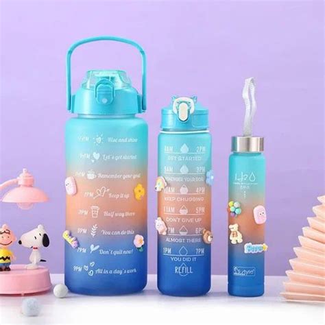 Sipper Bottle - Set of 3 Motivational Sipper Bottle, 3 Piece ...