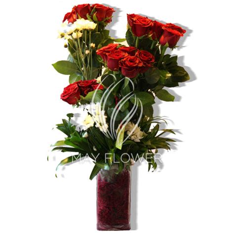 Red Rose Vase Bunch – May Flower