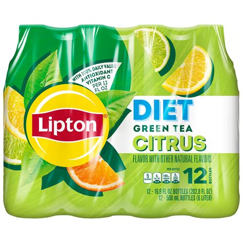 Lipton Diet Green Tea With Citrus, 16.9 Fl Oz (Pack Of 12) - Walmart.com