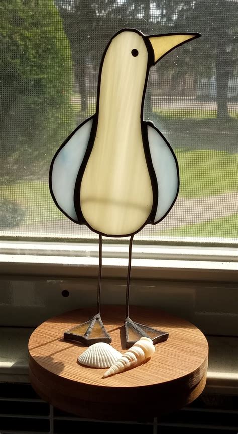 Seagull on wood base w/shells 7 1/2" tall , Caldwell St. Bldg. #1 (Mail ...