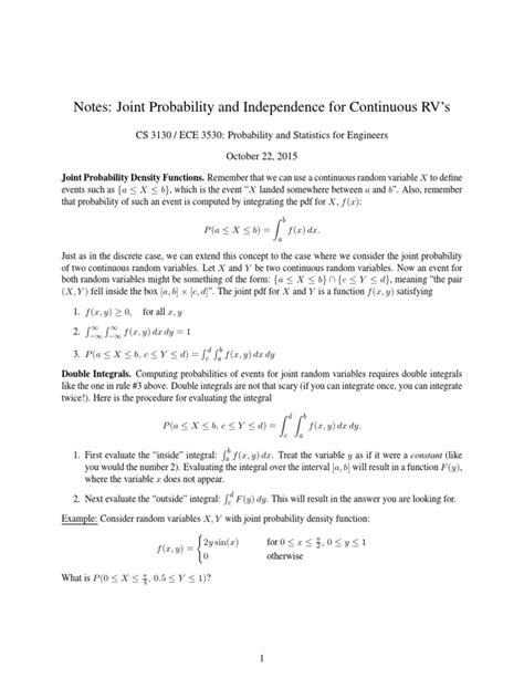 Image result for Joint Probability Distributions for Continuous Random Variables