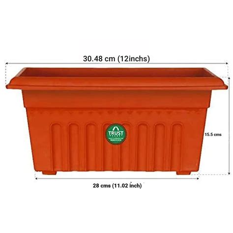 UV Treated Rectangular Plastic Planters (12 inches) – TrustBasket