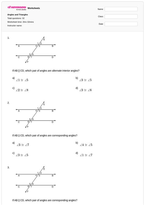 50+ Angles worksheets for Class 6 on Wayground | Free & Printable