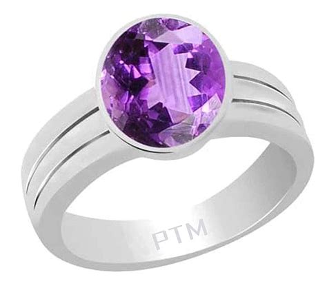 Ptm 925 Sterling Silver Amethyst/Kathela 4.25 Ratti or 3.9 Carat ...