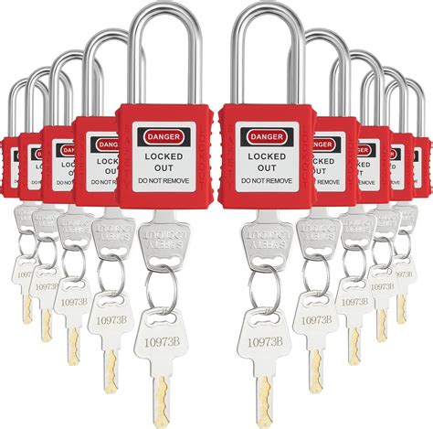 VEVOR Safety Lockout Padlocks, 10 PCS Red, 2 Keys India | Ubuy