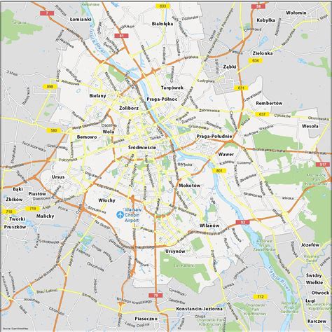 Warsaw, Poland Map - GIS Geography