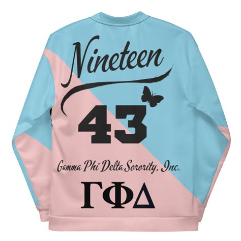 Gamma Phi Delta Sorority Bomber Jacket Baby Pink Baby Blue - Etsy
