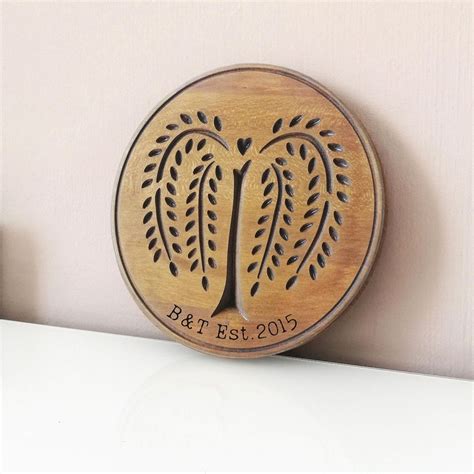 Willow Anniversary Gift 9th Tree Wood for Him Her Husband Wife Men 9 ...