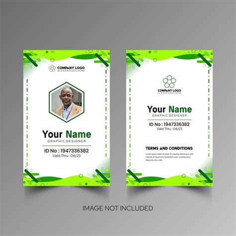 Simple design mockup name and id card 5 | Premium Vector