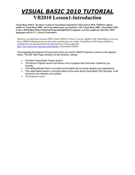 Image result for Visual Basic 2010 Tutorial