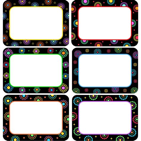 Buy 48 Pcs Name Tags for Classroom Dots on Black Name Tags Dots Flat ...