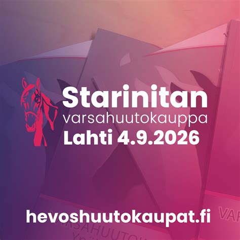 Varsahuutokauppa 2026 järjestetään Jokimaalla - Jokimaan Ravikeskus