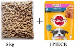 PEDIGREE 5 KG CHICKEN BUISCUIT WITH 1 PIECE GRAVY Chicken, Liver 5 kg ...