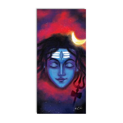 Lord Shiva face Original Design Canvas Printed Wall Painting ...