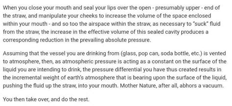 drinking fruit juice with a straw becomes easy explain the process how ...