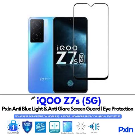 Anti Blue Light and Anti Glare Screen Guard for IQOO Z7s 5G Mobile | Pxin