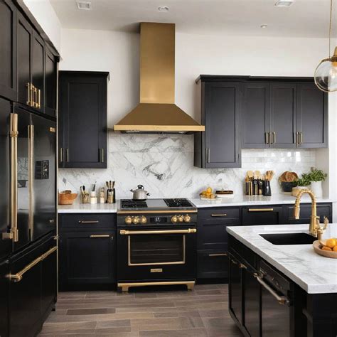 Black And Gold Kitchen