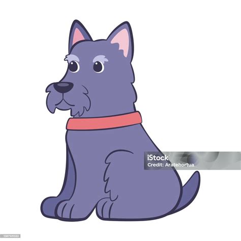 Isolated Cute West Highland Black Terrier Dog Breed Cartoon Vector ...
