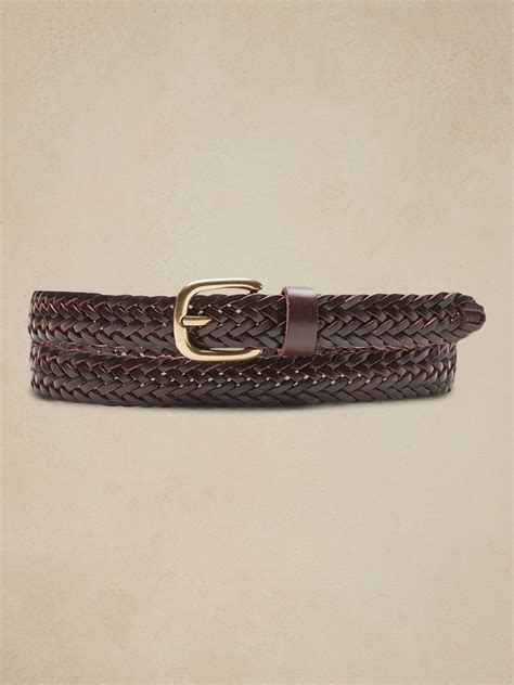 Skinny Braided Leather Belt | Banana Republic