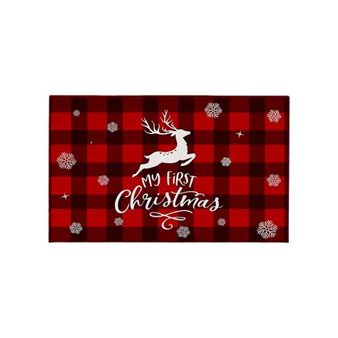 Darzheoy Christmas Holiday Carpet Home Mat Washable for Kitchen Bedroom ...