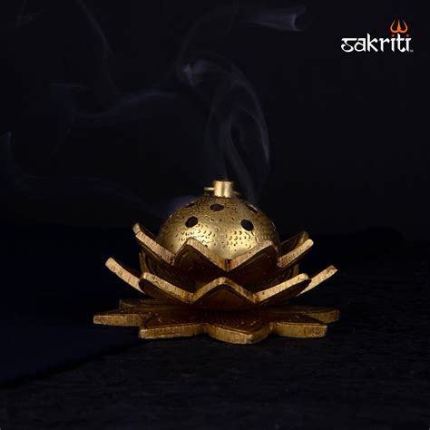 Brass Lotus Dhoop Dhani – 2.4 Inch Height | Lotus-Shaped Brass Incense ...