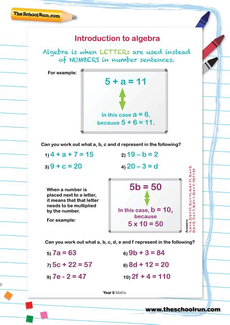 Intro to algebra in Year 6 | Definition, examples - Worksheets Library