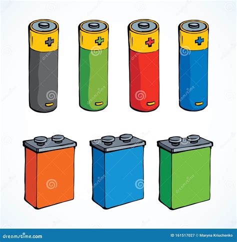 Battery. Vector drawing stock vector. Illustration of drawing - 161517027