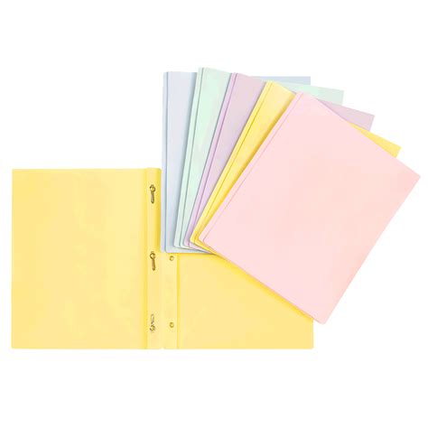 Geocan - Plastic 2-pocket duo-tang folder with fasteners - Pastels ...