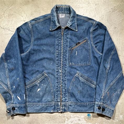 ~50's Lee リー 91-B デニムジャケット JELT DENIM ハウスマーク直後 ®無し ペンキ飛び 名作 38 REGULAR ...