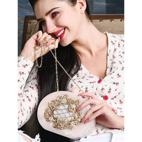 Buy Odette Beautiful Pink Resin Classy Clutch Online