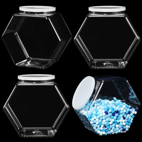 Amazon.com: 6 Pieces Clear Plastic Candy Jar Plastic Cookie Jars with ...