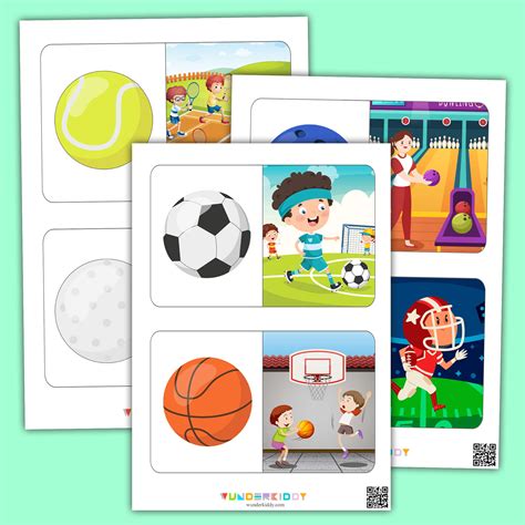 Printable Sports Balls Matching Cards Activity for Kids