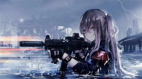 anime girls, Assault rifle, Gun Wallpapers HD / Desktop and Mobile ...